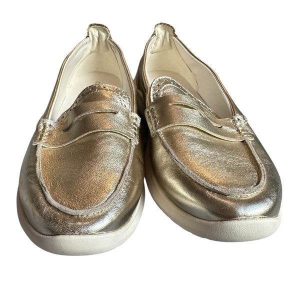 NEW Cole Haan Women's Zerogrand Meritt Leather Metallic Gold Loafer - Size 8 - Picture 5 of 9